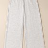 Women's Light Grey Cross-Waist Wide Leg Lounge Pants - Image 7