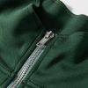 Women's Blackish Green Collared Half Zip French Terry Knit Casual Romper - Image 7