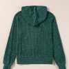 Women's Evergreen Ribbed Zip Up Front Drawstring Hoodie - Trendy and Comfortable - Image 8