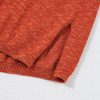 Women's Orange Solid Color Split V Neck Short Sleeve Sweater - Casual Chic - Image 23