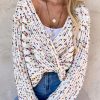 Women's White Confetti Reversible Twist Sweater - Versatile and Stylish - Image 10