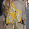 Women's Medium Grey Floral Starbust Exposed Seam Long Sleeve Top - Image 10