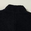 Women's Black Sherpa Stand Collar Jacket Vest - Image 9