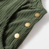 Women's Jungle Green Loose Fit Corduroy Overall with Pockets - Image 16