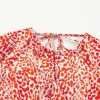 Elegant Tomato Red Leopard Print Long Sleeve Mini Dress with Hollowed Back - Image 12