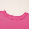 Plus Size Coral Solid Color Drop Shoulder T-Shirt for Women - Image 13