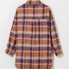 Women's Multicolour Plus Size Plaid Print Collared Button-Up Jacket for Winter - Image 17