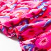 Women's Pink Abstract Print V Neck Half Sleeve Loose Fit Tunic Blouse for Casual and Vacation Wear - Image 9