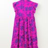 Women's Rose Floral Print Tiered Frilled Trim Flutter Sleeve Maxi Dress - Image 7