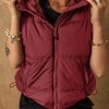 Women's Clay Hooded Puffer Vest with Zip-up Side Pockets - Image 2