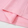 Chic Pink Textured Pearled Ruffled Sleeve Wide Leg Pants Set for Women - Image 12