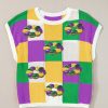 Women's Tillandsia Purple Sequin Doughnut Graphic Colorblock Short Sleeve Sweater - Image 7