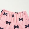 Women's Pink Bow Printed Short 2-Piece Lounge Set - Cute Casual Loungewear - Image 11