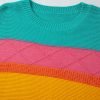 Women's Yellow Colorblock Mixed Textured Drop Shoulder Sweater for Casual Fall Style - Image 10