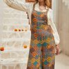 Women's Multicolour Boho Floral Print Crossed Straps Ankle-Length Jumpsuit - Image 3