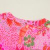 Women's Rose Jungle Floral Print Notch V Neck Blouse - Image 10