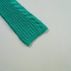 Women's Sea Green Cable Knit V Neck Hooded Sweater with Drawstring - Image 8