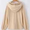 Women's Parchment Solid Oversized Hoodie with Kangaroo Pocket - Image 7