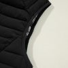 Women's Sleek Black Plush Quilted Zip Puffer Vest - Image 16