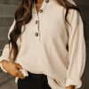 Women's Jet Stream Waffle Long Sleeve Half Button Top - Image 2