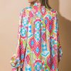 Women's Multicolour Abstract Printed Long Sleeve Casual Shirt - Image 3