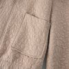 Women's Light French Beige Floral Quilted Jacket with Long Sleeves - Image 17