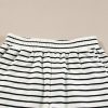 Women's Black and White Stripes Printed Half Button Long Sleeve Top and Shorts Set - Image 10