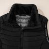 Women's Sleek Black Plush Quilted Zip Puffer Vest - Image 26