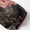 Women's Black Floral Print Criss Cross V Neck Balloon Sleeve Blouse - Image 12