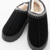 Women's Black Contrast Print Suede Plush Lined Snow Boots for Winter - Image 12