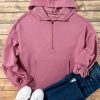 Women's Valerian Fleece Lined Half Zipper Hoodie with Kangaroo Pockets - Image 7