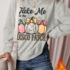 Women's Gray Disco Ball Bowknot Pumpkin Graphic Crewneck Sweatshirt - Image 6