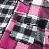 Women's Black Plaid Colorblock Loose Fit Shacket - Image 16