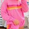 Women's Bonbon Striped Casual Pullover and Shorts Set - Image 5