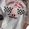 Plus Size Light Grey Ghost Print Crew Neck Sweatshirt - Creep It Real - Image 6