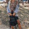 Women's Brown Leopard Print V Neck Half Sleeve Oversized Tee - Bold & Chic - Image 7