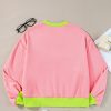 Women's Pink Glitter Game Day Color Block Crew Neck Sweatshirt - Image 8