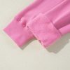 Women's Bonbon Solid Color Fleece Lined Drawstring Hoodie with Kangaroo Pocket - Image 18