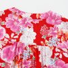 Women's Red Floral Print High Waist V Neck Babydoll Mini Dress - Playful & Elegant - Image 15