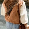 Women's Buckskin Corduroy Colorblock Bomber Jacket - Image 2