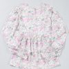 Women's Pink Floral Print Babydoll Blouse with Shirred Balloon Sleeves and Keyhole Back - Image 7