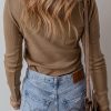 Women's Chestnut Anglaise Broider Ribbed Long Sleeve Top - Image 3