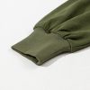 Women's Moss Green Solid Oversized Hoodie with Kangaroo Pocket - Image 12