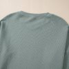 Women's Clearly Aqua Waffle Knit Drop Shoulder V Neck Top - Image 9