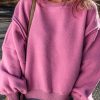 Women's Bright Pink Sherpa Oversized Drop Shoulder Sweatshirt - Image 5