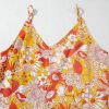 Women's Orange Floral V Neck Wide Leg Sleeveless Jumpsuit - Casual Summer Style - Image 8