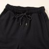 Women's Black Textured Quarter Zip Top and Drawstring High Waist Shorts Set - Image 15