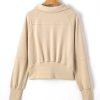 Women's Parchment Quarter Zip Stand Neck Kangaroo Pocket Sweatshirt - Image 6