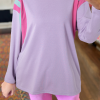 Women's Phalaenopsis Mineral Wash Colorblock Long Sleeve Oversize Top - Image 3