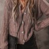 Women's Goat Cut Out Textured Knit Buttoned Cardigan - Chic and Cozy Style - Image 6